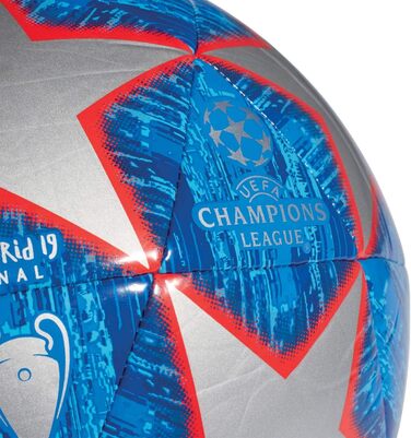 Футбольний м’яч Adidas UCL Finale Madrid 2019 Capitano, сріблястий/синій, розмір 4