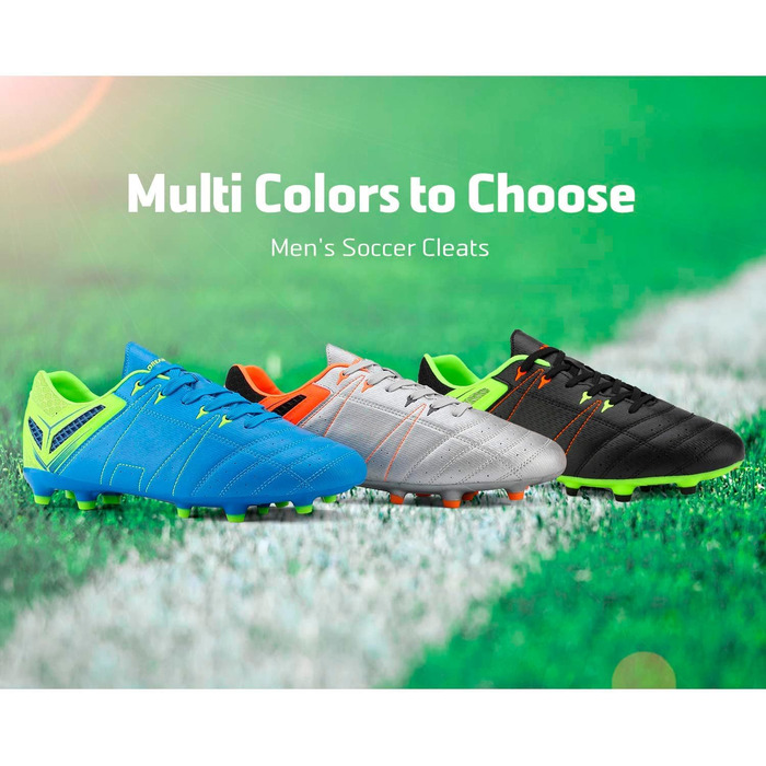 Футбольні бутси DREAM PAIRS для чоловіків та юніорів. Професійні, з шипами, для гри на траві. Чорні, зелені, червоні (40 EU)