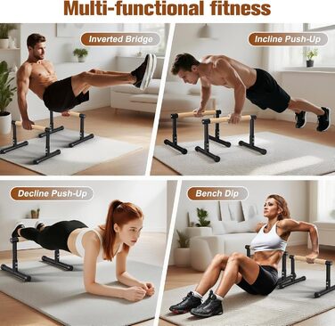 Стойка для віджимань та підтягувань RELIFE Calisthenics Black-3. Регульована висота, для занять вдома та в залі.