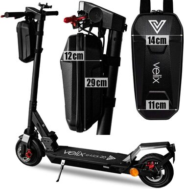 Електросамокат velix E-Kick 20 км/год, 350W, з рульовою сумкою, з дорожнім допуском eKFV