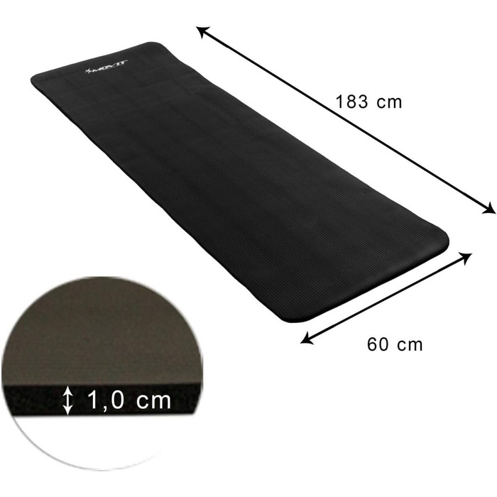 Гімнастичний килимок MOVIT для фітнесу та йоги, гіпоалергенний, без фталатів, синій петроль, 183x60x1.0 см