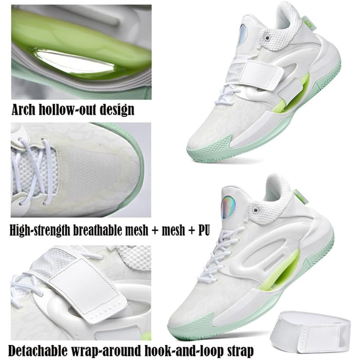 Чоловічі баскетбольні кросівки для хлопців, баскетбольні тренувальні кросівки, зручні кросівки для тенісу та бігу, чорно-білі, 869 (36 EU, білий 869)