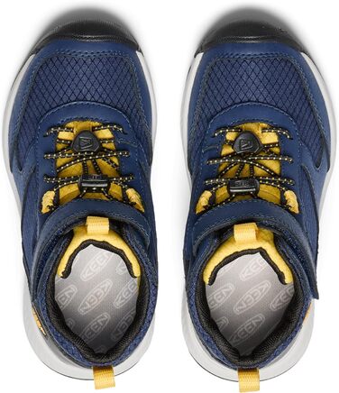 KEEN Skua Mid Waterproof - дитячі водонепроникні черевики для хайкінгу (25/26 EU, Navy/Yellow)