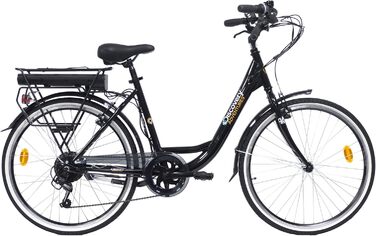 Електровелосипед Denver Discovery E4000, міський, 26 дюймів, Shimano 6 швидкостей, для жінок, чорний