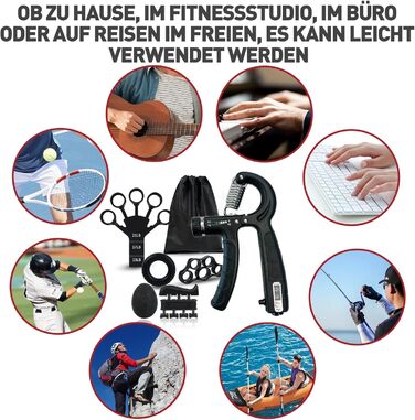 Набір для тренування сили рук та пальців Goorfa, 6 шт. Регульований тренажер для кисті та зап'ястя