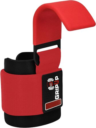 Набори для фітнесу: підтримка силових тренувань (пара), 8 мм м'які захисні накладки на зап'ястя, гаки для підйому штанги з гумовим покриттям, для пауерліфтингу, важкої атлетики, підтягувань та бодібілдингу, червоний