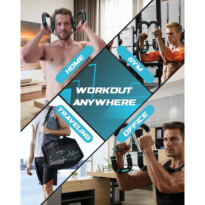 Тренування рук Twister з 6 рівнями (30-50 кг/30-150 lbs), портативний тренажер для грудних м'язів зі знімним дизайном - тренажер для грудей чоловіків для дому, офісу та подорожей, червоний 30-100 lbs, 4Spring (синій 40-100 lbs)