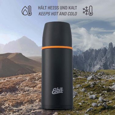 Термос Esbit Classic 750 мл з нержавіючої сталі, чорний, для гарячих і холодних напоїв, з 2 чашками