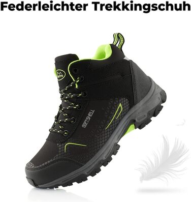 Черевики для піших прогулянок для жінок та чоловіків, зимові, водонепроникні, чорно-зелені (37 EU)