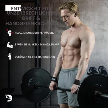 Лямки для підйому ваги DMoose Fitness з неопреновими вставками 4мм, бавовняні ремені для силових тренувань та пауерліфтингу з силіконовим захватом, чорні