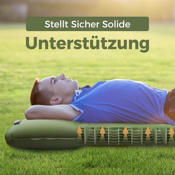 Каремат туристичний самонадувний Ciskotu, 12 см, з насосом, Ultraleicht, зелений