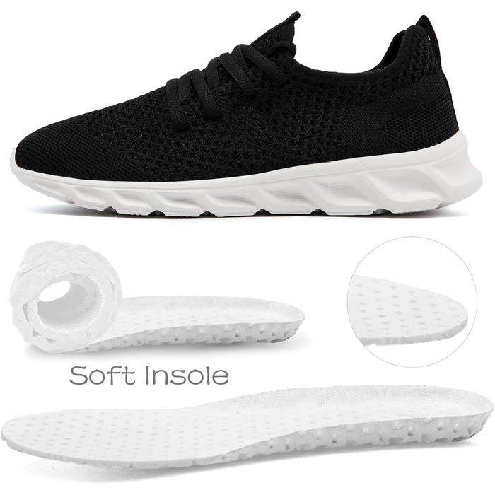 Чоловічі кросівки для бігу та занять спортом Damyuan: легкі, дихаючі, для бігу, тренувань, прогулянок та повсякденного носіння (40 EU, чорно-білі)