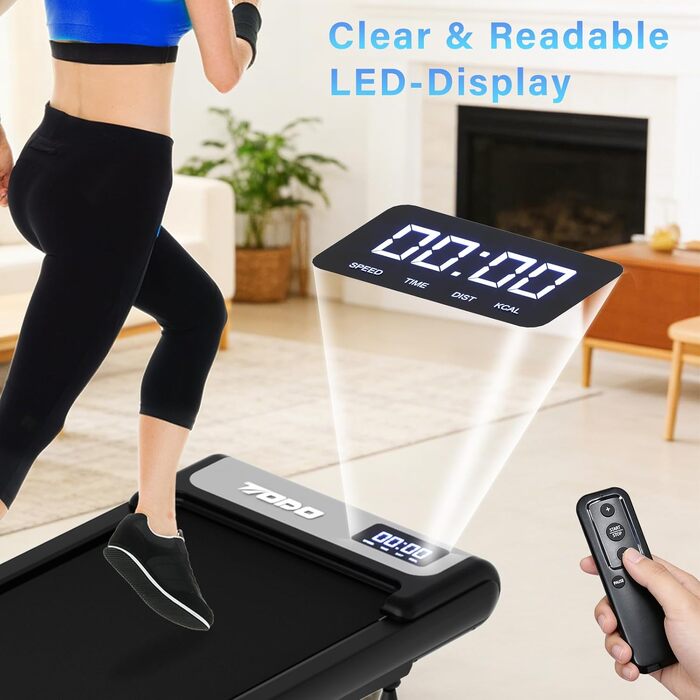 Компактна доріжка для ходьби TODO Walking Pad з нахилом для дому та офісу, швидкість 1–6 км/год, срібляста
