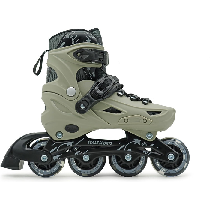 Регульовані ролики з підсвічуванням - дитячі ролики для інлайнів для дітей та дорослих S (11C-1.5 UK) сірі