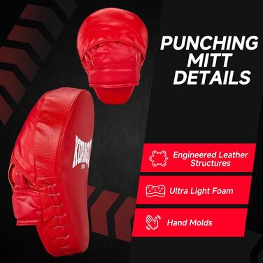 Боксерські рукавички Boxpads для тренувань, ударів та захисту, MMA, Муай Тай, Кікбоксинг, бокс (червоні)