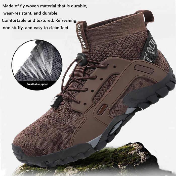 Чоловічі та жіночі трекінгові черевики VTASQ: легкі, дихаючі, антиковзні, для хайкінгу та трейлраннінгу, унісекс, колір: коричневий, розмір EU 40