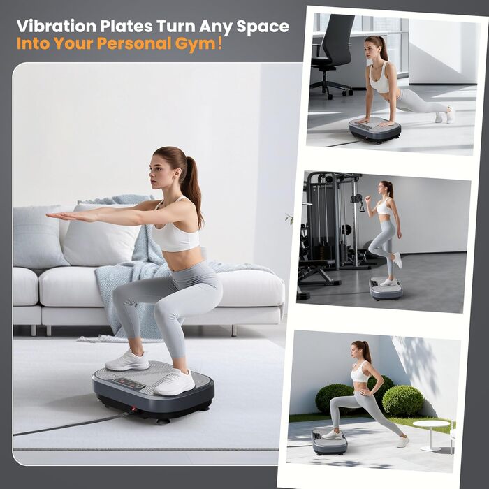 Вібраційна платформа для дому: 120 рівнів, Bluetooth, для тренувань та формування м'язів (200 кг)