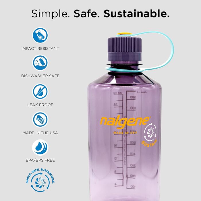 Пляшка для води Nalgene EH Sustain 1 л, баклажанова, унісекс