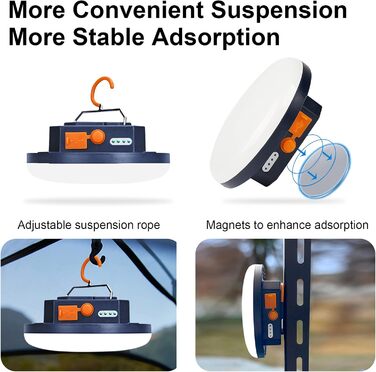 Ліхтар кемпінговий акумуляторний, 10000 мАг, 3000 лм, для намету, 6500K, портативний, для риболовлі, освітлення для надзвичайних ситуацій, тепле світло