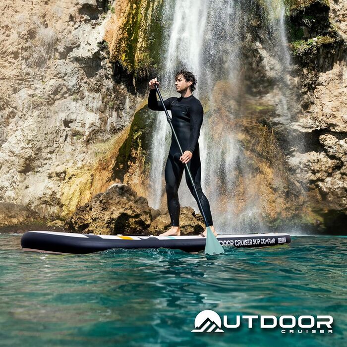 SUP дошка надувна OutdoorCrusier Ultra-Portable, блакитна (Karibik), з повним комплектом аксесуарів, міцна, нековзка, для початківців та досвідчених райдерів