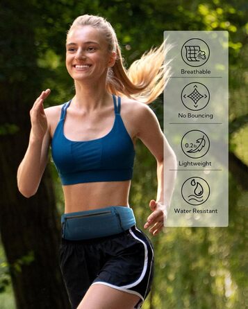 Поясна сумка для бігу WATERFLY: триатлонний пояс з тримачем для номера, сумка для телефону, поясна сумка для чоловіків та жінок (темно-синій)