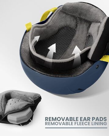 Шолом Outdooraster для сноуборду та лиж, маска 2-в-1, знімна, захисний EPS, 14 вентиляційних отворів, для чоловіків, жінок та підлітків (блакитний, розмір M)