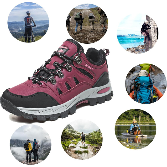 Чоловічі та жіночі трекінгові черевики для хайкінгу. Легкі, дихаючі, спортивні, з неслизькою підошвою, зручні. Розмір 41 EU, рожевий колір.