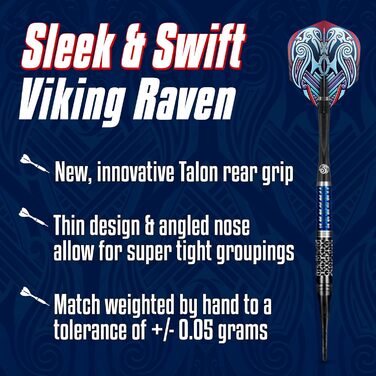 Дротики Viking Raven Soft Tip 18 г, 90% вольфраму, набір для дартсу з пластиковим наконечником, преміум-якість, з хвостовиками та оперенням, для точної гри