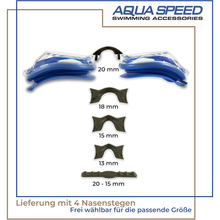 Плавальні окуляри Aqua Speed LUMINA з діоптріями для дорослих, індивідуальний підбір лінз для короткозорості, azure dotted, прозорі