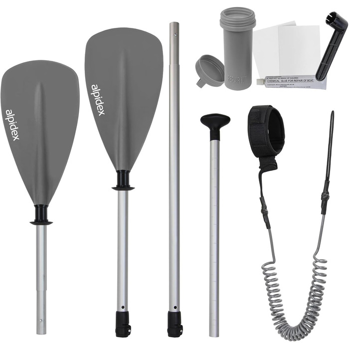 Набір SUP Alpidex Stand Up Paddle 305 см, надувний, до 150 кг, стабільний, легкий, повний комплект (білий)