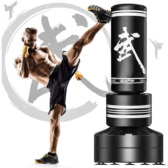 Стенд-боксерський мішок GIKPAL, 67 дюймів, для кікбоксингу та ММА, з 2 ланцюгами, для дітей та юначів