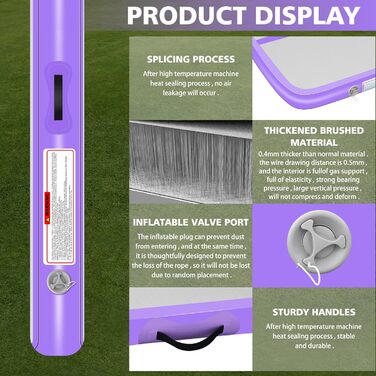 Надувний килимок для гімнастики BPB з електричним насосом. 10ft (300x100x10cm) - тренажер для акробатики, дому, спортзалу, йоги, пляжу та інших видів спорту