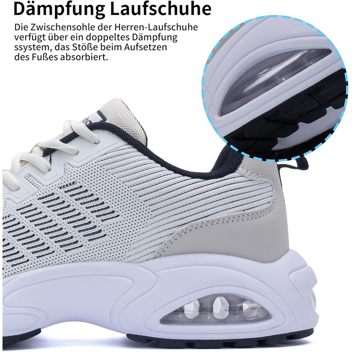 Кросівки для бігу GANNOU чоловічі, спортивні, легкі, дихаючі, з амортизацією, 40-47 (Бежевий, 44 EU)