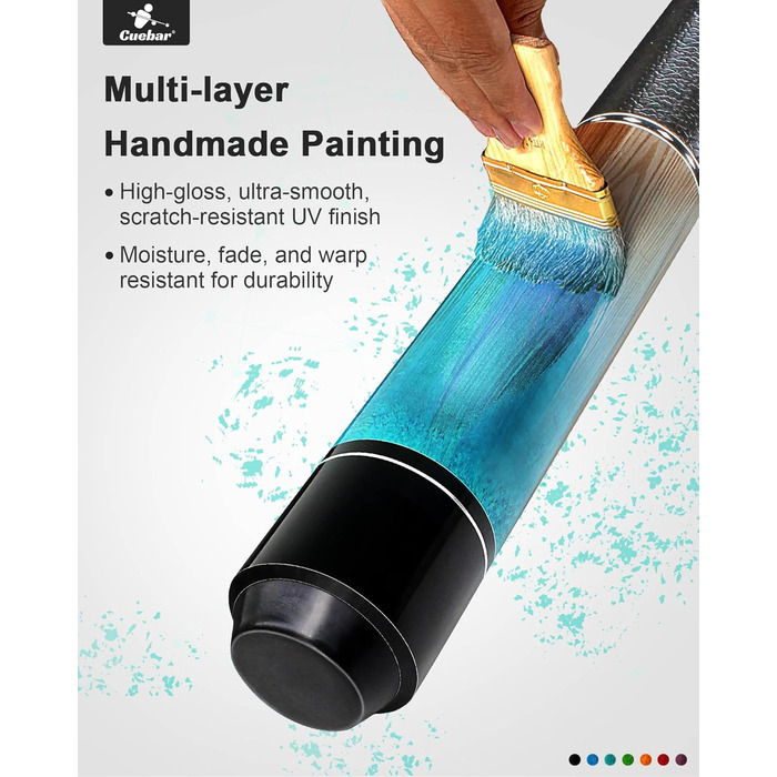 Набір київ для більярду CUEBAR (2 шт.), 58 дюймів, для дорослих, з імітацією шкіряної ручки, 2 кольори та ваги.