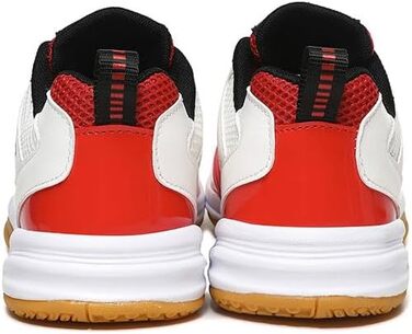 Волейбольні кросівки для чоловіків та жінок, кросівки для бадмінтону, білі залкові кросівки для спорту, дитячі волейбольні тренувальні кросівки, амортизація, антиковзаюча підошва, біло-червоні (42 EU, широка ширина)