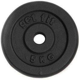 GETFIT диски для гантелей 5 кг х 2, чорні, для зміцнення м'язів верхньої частини тіла