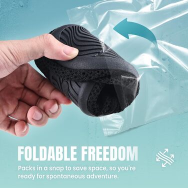 Водні черевики WateLves для плавання та відпочинку: басейн, пляж, дайвінг, серфінг. Чоловічі та жіночі, чорні, 42 EU