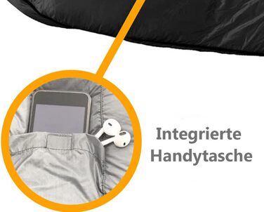 Спальний мішок HikeMeister® Mumienschlafsack 1600 г - для кемпінгу, чорний, 220 x 80 см, з внутрішньою кишенею, комфортна температура 0-15°C, з чохлом для перенесення
