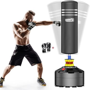 Стійка боксерська груша Dripex для дорослих, вільностояча, для MMA, тренувань, з потужною основою-присоскою