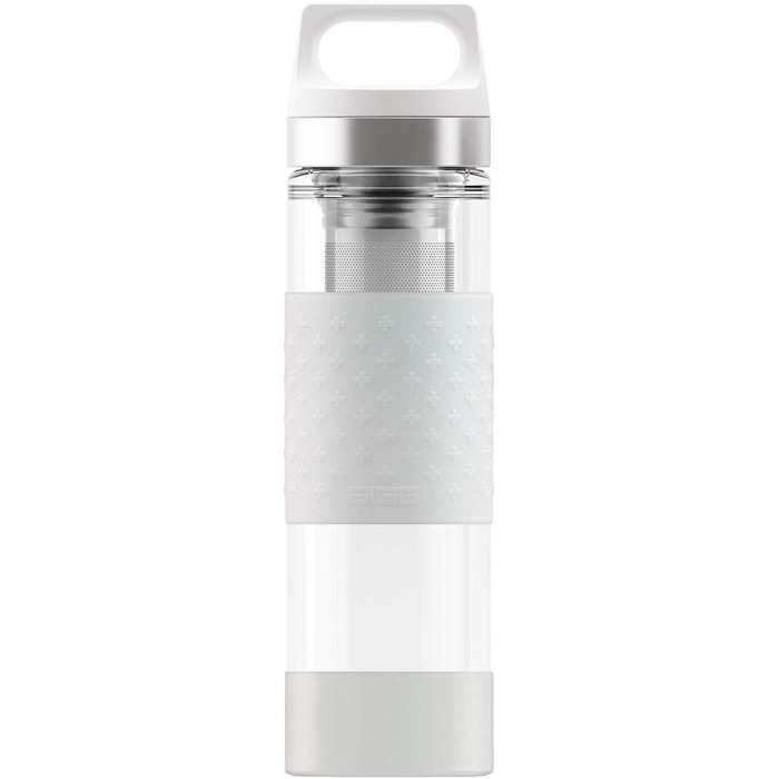 Термос-пляшка SIGG Hot & Cold 0.4 л із скла з силіконовим захистом, ізольована та без шкідливих речовин, аква