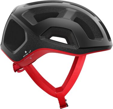 Велосипедний шолом POC Ventral Lite, ультралегкий, із посиленою конструкцією та відмінною вентиляцією, колір чорний/червоний матовий, розмір S (50-56 см)