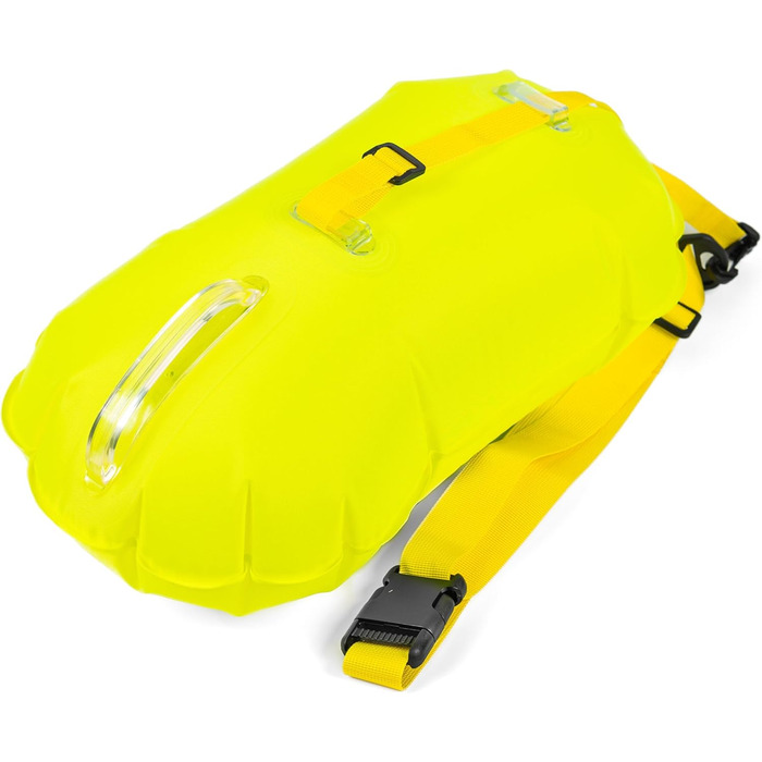 BornToSwim Буєр для плавання неонова зелена 28x49 см, без сухої кишені, яскрава захисна буєрка для дорослих, унісекс
