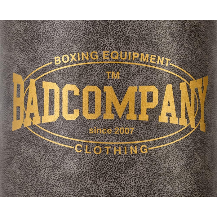 Боксерський мішок Bad Company Vintage з металевим кільцем та сталевою ланцюгом, з штучної шкіри. Розміри: 80/100/120/150/180 x 35 см (не заповнений)