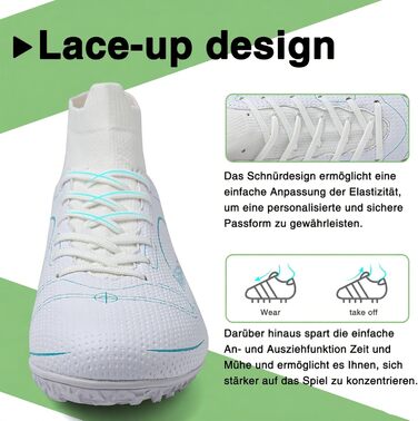 Футбольні черевики для чоловіків Madame Großer Junge, розмір 39 EU, білі, тип TF