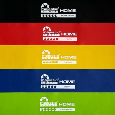 Набір фітнес-гумок Majestic Sport 5 шт. для фітнесу, пілатесу, йоги та м'язового розвитку (Booty Band, Mini Home Band)