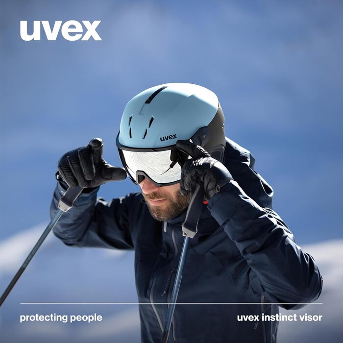 Лижний шолом uvex instinct visor для жінок і чоловіків, чорний матовий, категорія 2, оптимізована вентиляція, розмір 53-56 см