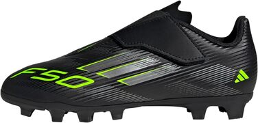 Дитячі футбольні бутси adidas F50 Club Hook and Loop для гри на твердих та багатоповерххових покриттях (35.5 EU, чорний/металік/лимонний)