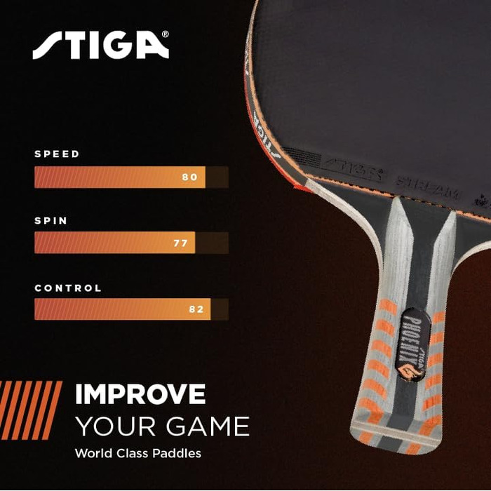 Пін-понг лопатка STIGA Phoenix: 5-шарів, надлегка, губка 2 мм, флатова ручка, для змагань та сім'ї