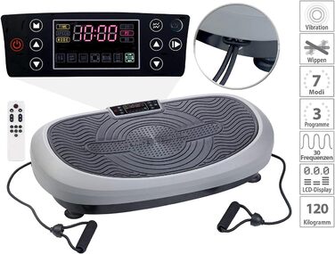 Віброплатформа Newgen Medicals 7-в-1: з осциляцією, експандером, до 120 кг (Vibrationsplatte, 3D віброплатформа з таймером)