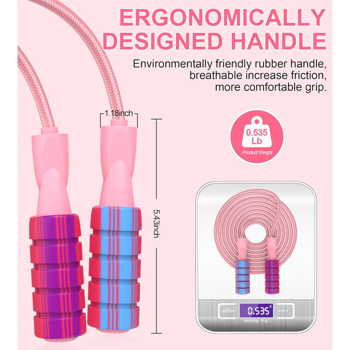 Стрибкове канат для фітнесу, з вагою, регульований, для жінок та чоловіків, зелений (сірий)